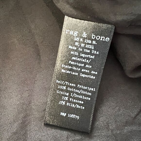 Rag & Bone Evie Honeycomb Shift Dress Size L Black Pockets Sleeveless - Picture 6 of 8